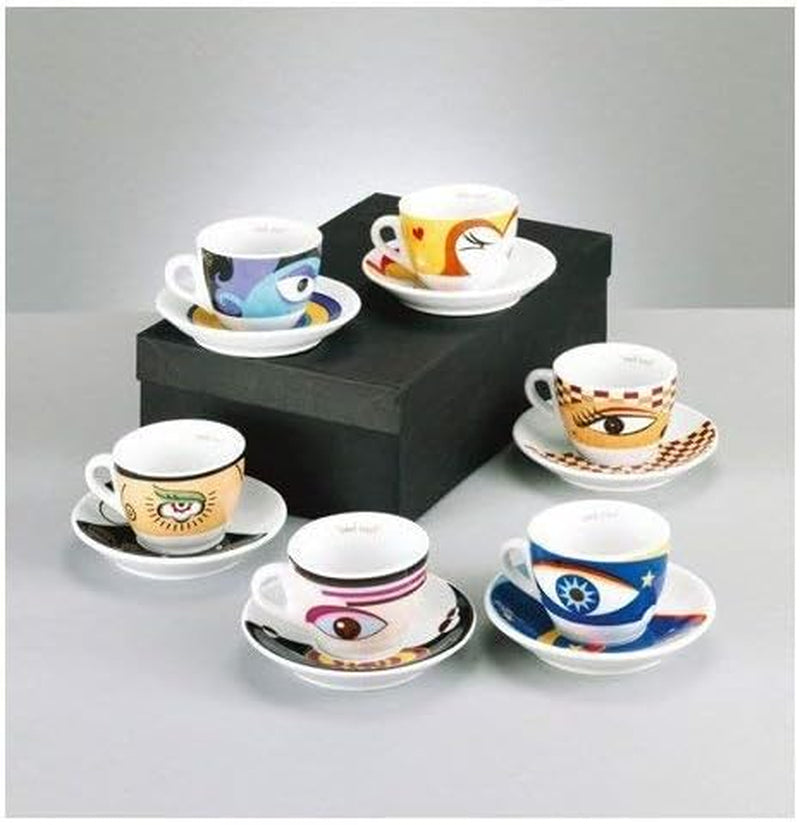 Zeller 26510 Espressokopsæt, 12 dele, Magic Eyes, hvid