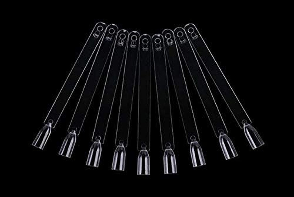 50 stk. Nail Art Tip ringe, farve klare plader, neglelak Display Ring Sticks, Negle Salon Practice, Nail Tip Display til DIY Nail Art Display og Practice