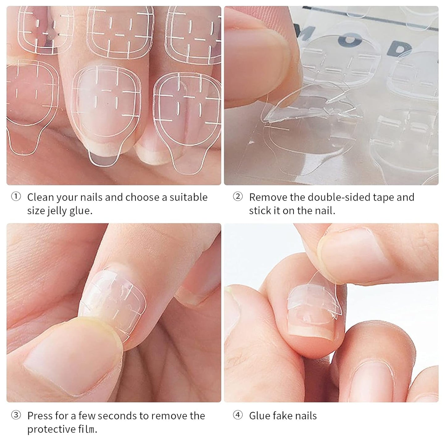 360 stk klare selvklæbende neglestrimler Neglelim dobbeltsidede selvklæbende strimler Klar DIY Manicure dekoration