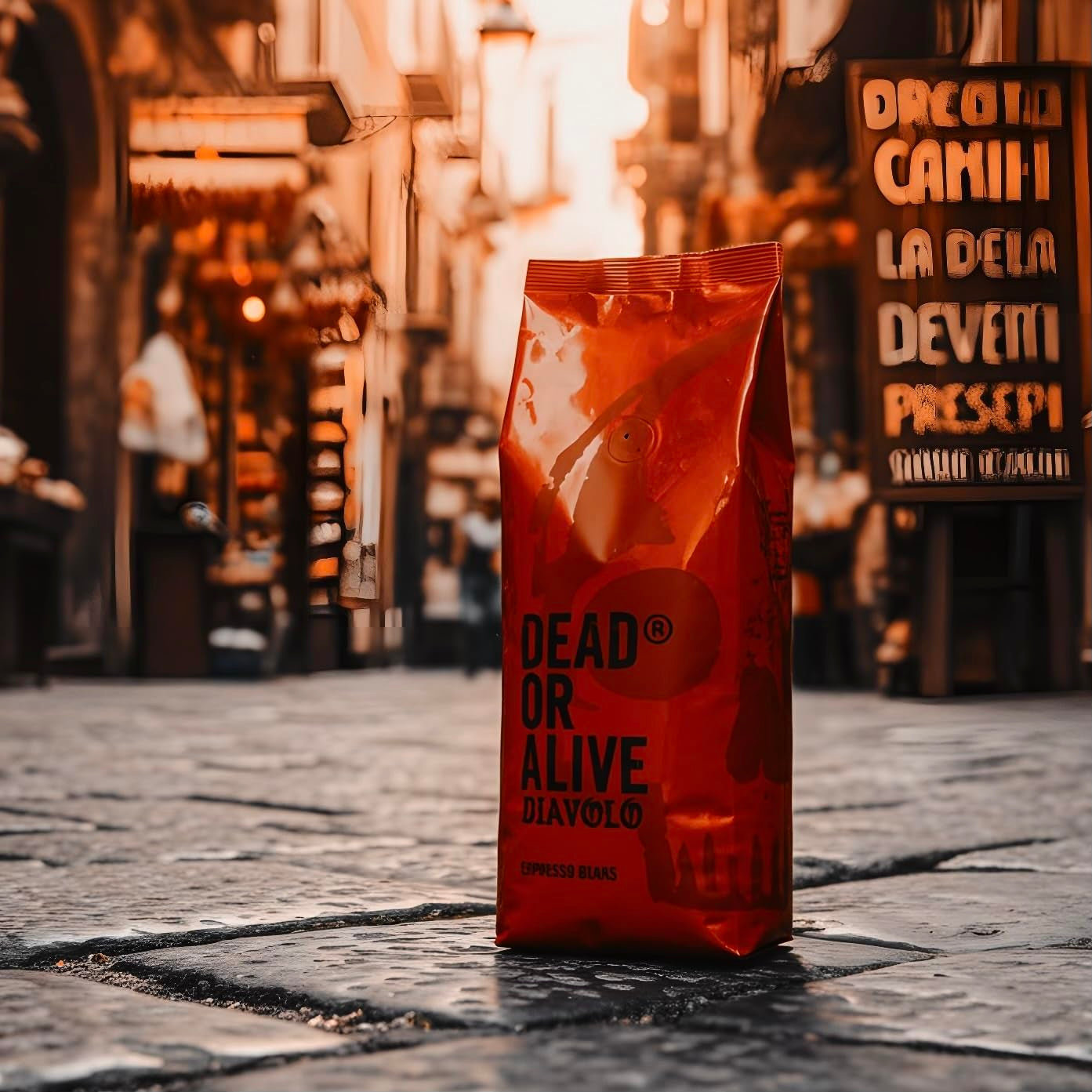 DØD ELLER LEVENDE DIAVOLO – Ekstra mørk espresso – 100 % Robusta – Ekstremt stærk – Lav surhedsgrad – Stabil creme – Hele bønner 1 kg – Napoli stegt