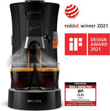 PHILIPS Senseo Select kapsel-espressomaskine med valg af kaffeintensitet og memory-funktion, lavet af genbrugsplastik, farve: sort (CSA240/60)