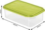 Rotho Rondo krukke til madopbevaring 1,5 l med låg, BPA-fri plast (PP), gennemsigtig/grøn, 1,5 l (24,0 x 16,0 x 7,5 cm) Madkasser Naty Shop
