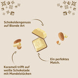 Schogetten Blonde Mandel | Hvid chokolade med karamel og mandelstykker | 100 g | Bekvemt portioneret (pakke med 2)