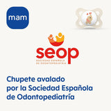 MAM Clip It sut! Broach & Original S226 Skinsoft™ silikone, ultrablød, til babyer fra 0+ måneder