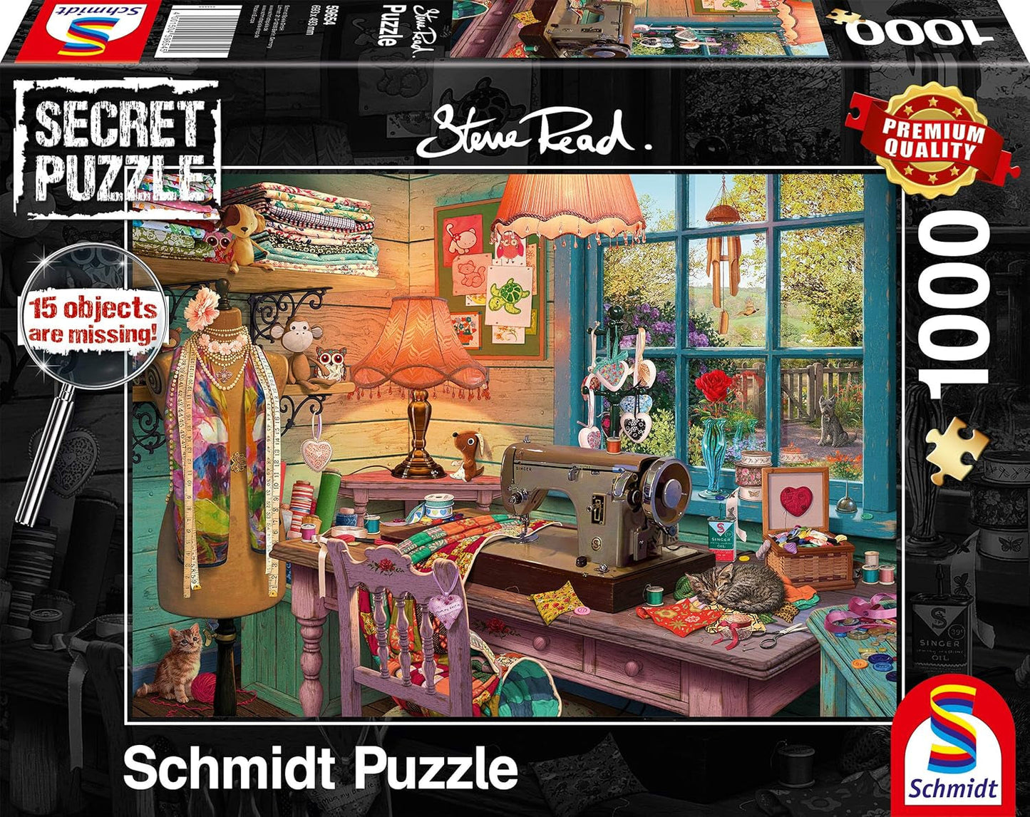 Schmidt Spiele 59654 Hemmeligt puslespil, I systuen, puslespil 1000 brikker Puslespil Naty Shop Standardtitel