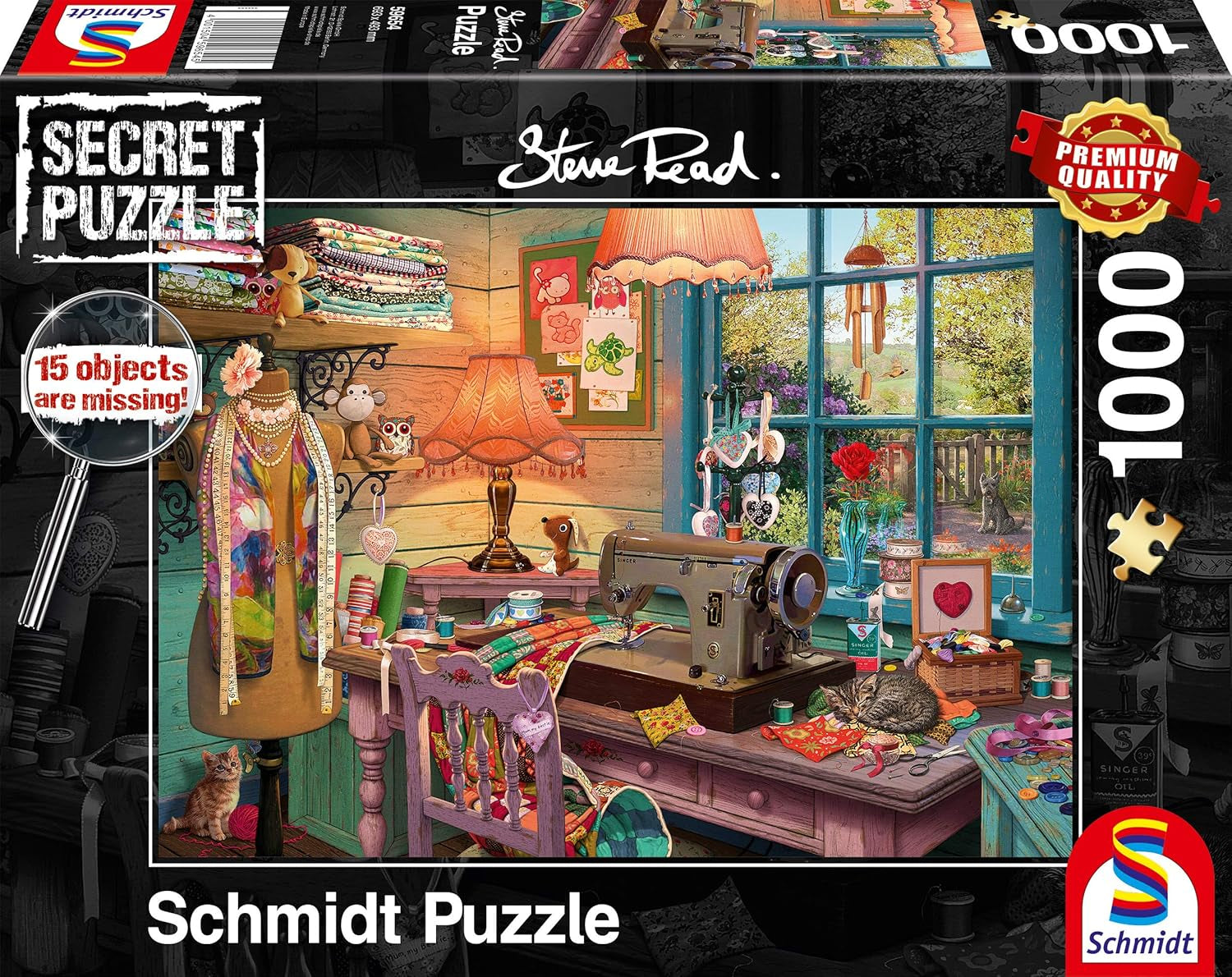 Schmidt Spiele 59654 Hemmeligt puslespil, I systuen, puslespil 1000 brikker Puslespil Naty Shop Standardtitel