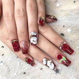 300 Stück Niedlich Blume Nail Charms, 3D Resin Blomster Camelie Rose Nägel Charms Mit Perle, Gemischt Größe Bunte Flower Nägel Deko Für Frauen Nail Art Zubehör