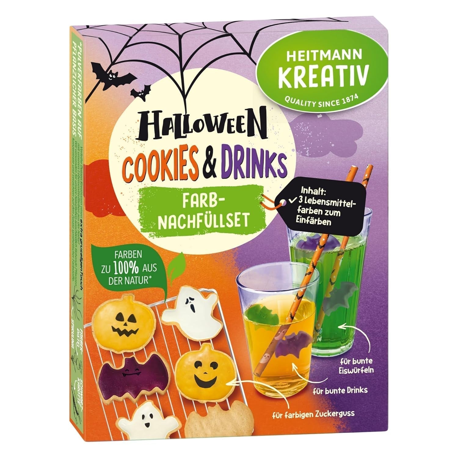 HEITMANN KREATIV farverige halloween-småkage og drikkerefill sæt