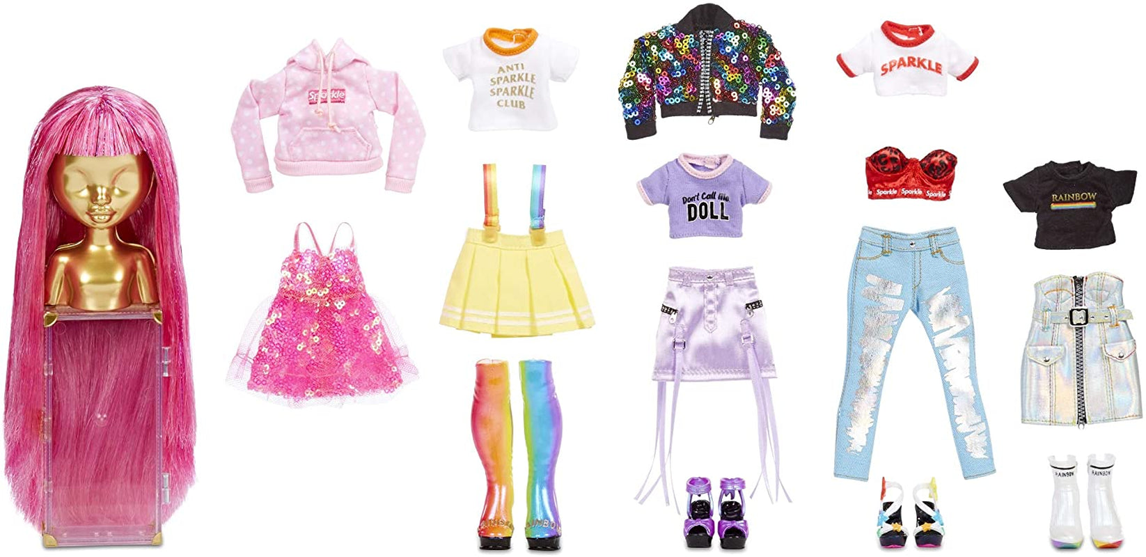 Rainbow High 571049 Fashion Studio - Eksklusiv dukke med tøj, tilbehør og 2 skinnende parykker - Skab over 300 outfits!