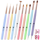 10 Stück Nail-Art-Pinsel, Nagel-Gel-Nagellack-Malpinsel, Zeichenstift, Nagel-Liner-Pinsel og Nagel-Dotting-Stift Für Gel-Nagellack, DIY, Maniküre, Salon Zu Hause