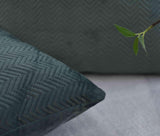 Gardinbokspude Pyntepude Lxb 45X45 Cm Grøn Jacquard "Greta" med sildebensdesign Let vedligeholdende lynlåslukning Blødt fyld 320G - Forskellige farver, 2023510 Rejsepuder Naty Shop