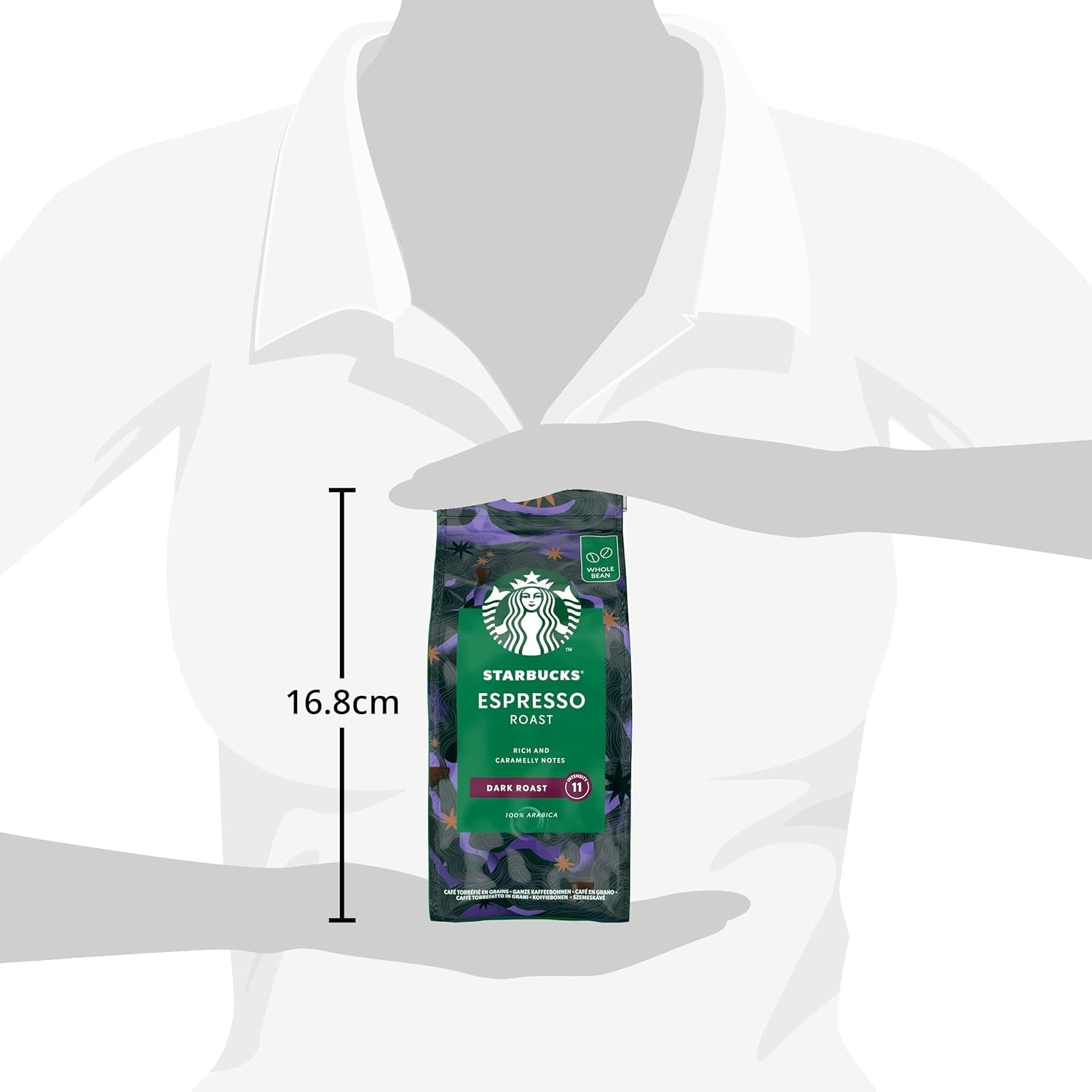 STARBUCKS Espresso stegt, sort stegt, hele kaffebønner 200 g (pakke med 6)