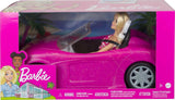 Barbie dukke og pink glitter cabriolet, realistiske dæk, logo, legetøj fra 3 år og op, DJR55