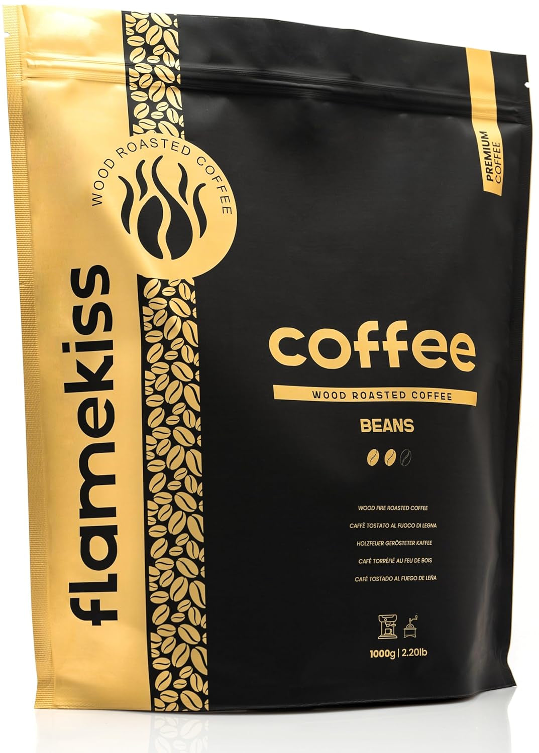 Kaffebønner 1 kg – Arabica og Robusta espressobønner af høj kvalitet, håndristet over brænde for en rig og aromatisk kaffeoplevelse med hele bønne