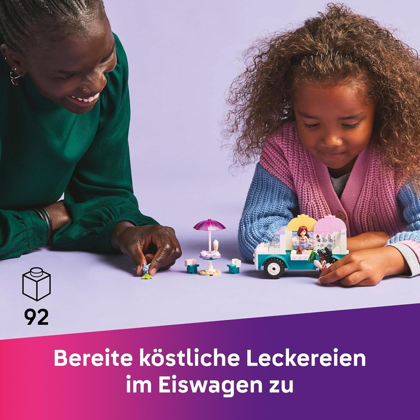 LEGO Friends Heartlake City isvogn Lad som om Legesæt 2 figurer og en kanin Byggesæt 4 år gamle piger Legetøjsfigur Minifigur Byggelegetøj 42644 Byggesæt Besuche den LEGO-Store