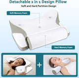 TopEsct Memory Foam-pude, sidesovepude, nakkepude, hovedpude til side- og rygsover (grå)