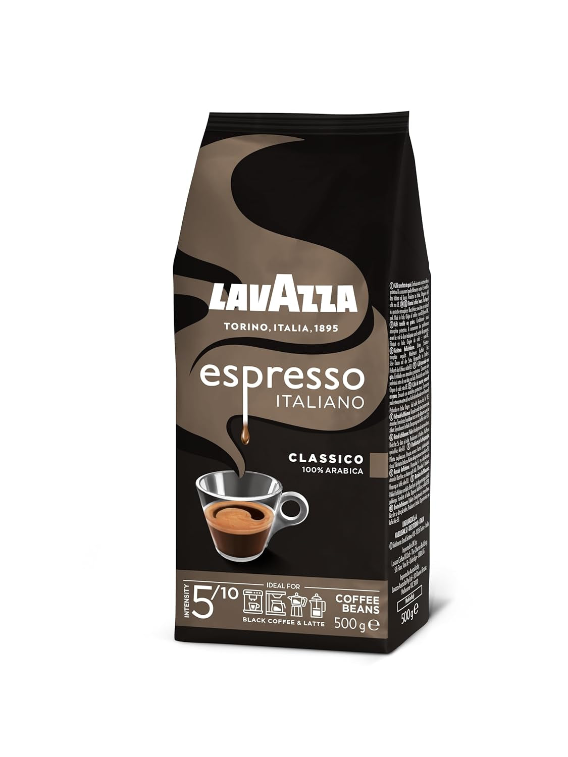 Lavazza Espresso Italiano kaffebønner, 100% Arabica Espresso, afbalanceret og aromatisk, 500g pakke
