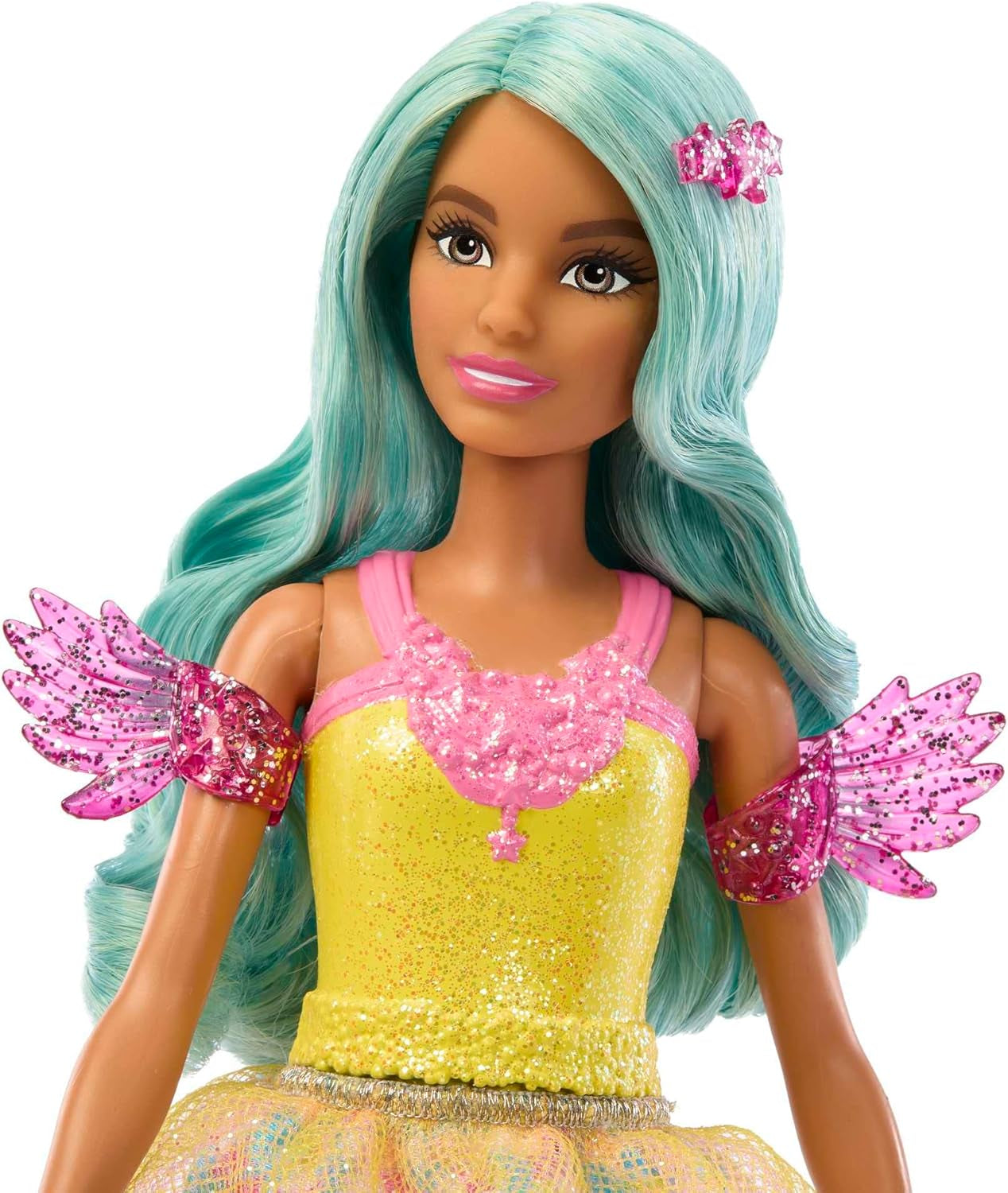 Barbie Hidden Magic - Teresa dukke med fe outfit, bølget hår og kam til sjov frisør, for alderen 3 og opefter, HLC36