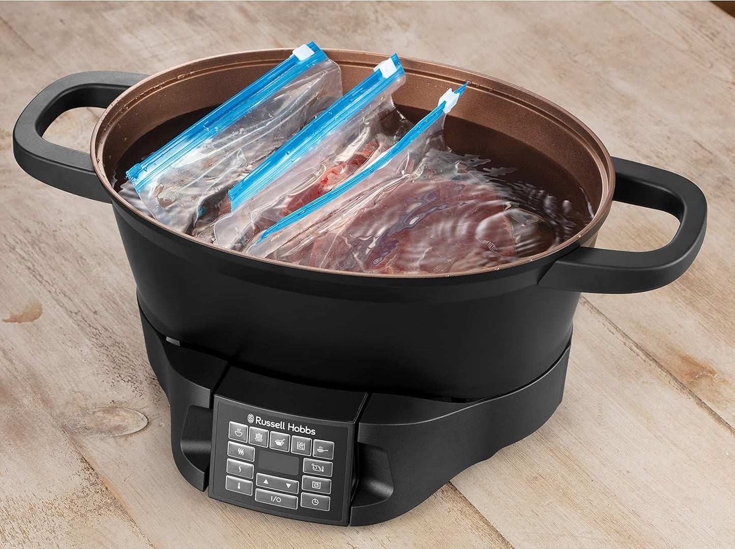 Multicooker Russell Hobbs 6,5L, digitalt display, 8 tilberedningsfunktioner Slow Cooker Naty Shop