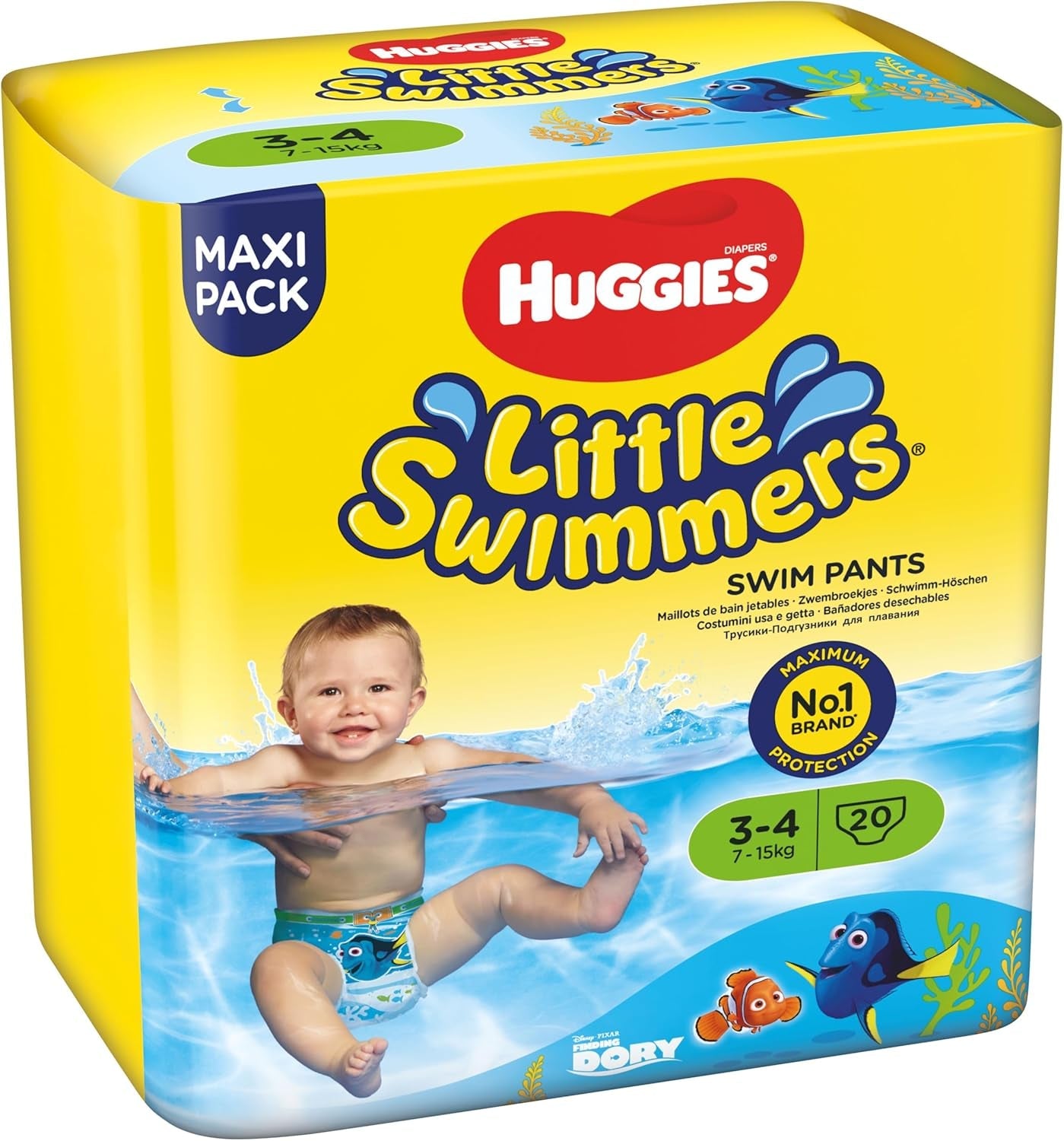 Huggies Little Swimmers svømmebleer, størrelse 3-4 (7-15 kg), 1 pakke med 20 stk.
