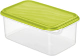 Rotho Rondo madopbevaringsglas 1,5l med låg, BPA-fri plast (PP), gennemsigtig/grøn, 1,5l (24,0 x 16,0 x 7,5 cm) Madopbevaringsbokse Naty Shop 2L