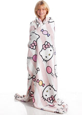 Hello Kitty sengetæppe, pink, blødt tæppe 130X170Cm, sengetæppe i mikrofiber eller sovesofa. Kvalitet med Oekotex certifikat, Sanrio Senge og Tæpper Besuche den Kanguru-Store