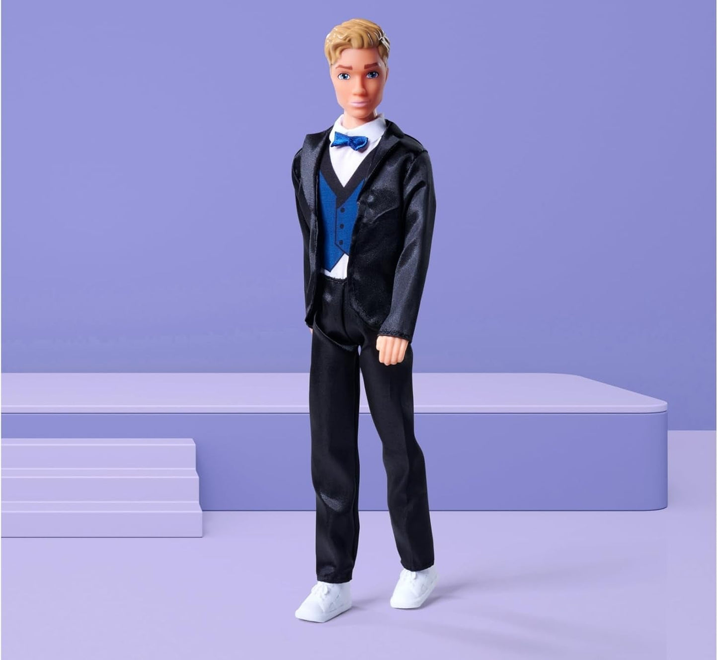 Simba 105733629 - Steffi Love Kevin Charmerende legedukke bærer et stilfuldt jakkesæt med sløjfe og vest, 30 cm, 3 år og opefter, blå Naty Shop dukker