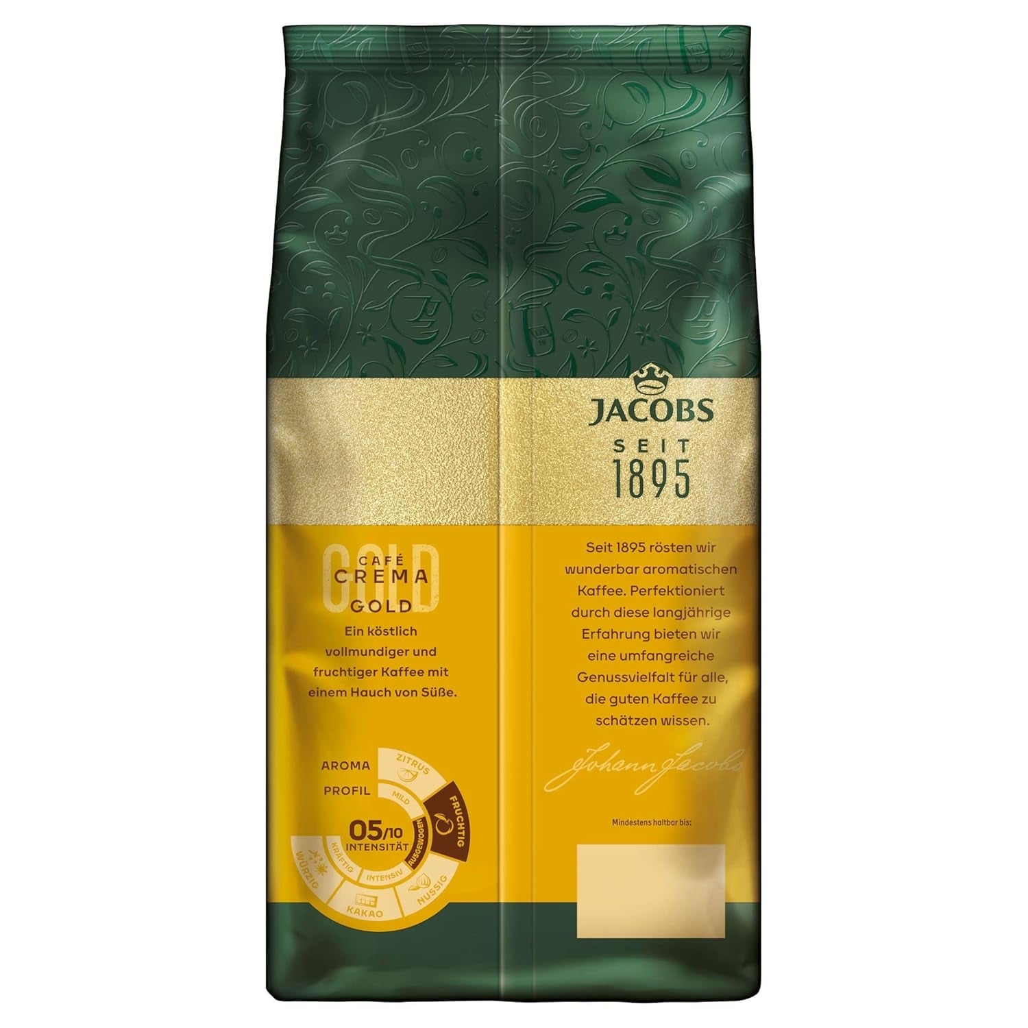 Jacobs Expert Roast Cafe Crema Gold, Kaffe hele bønner (4 x 1 kg)