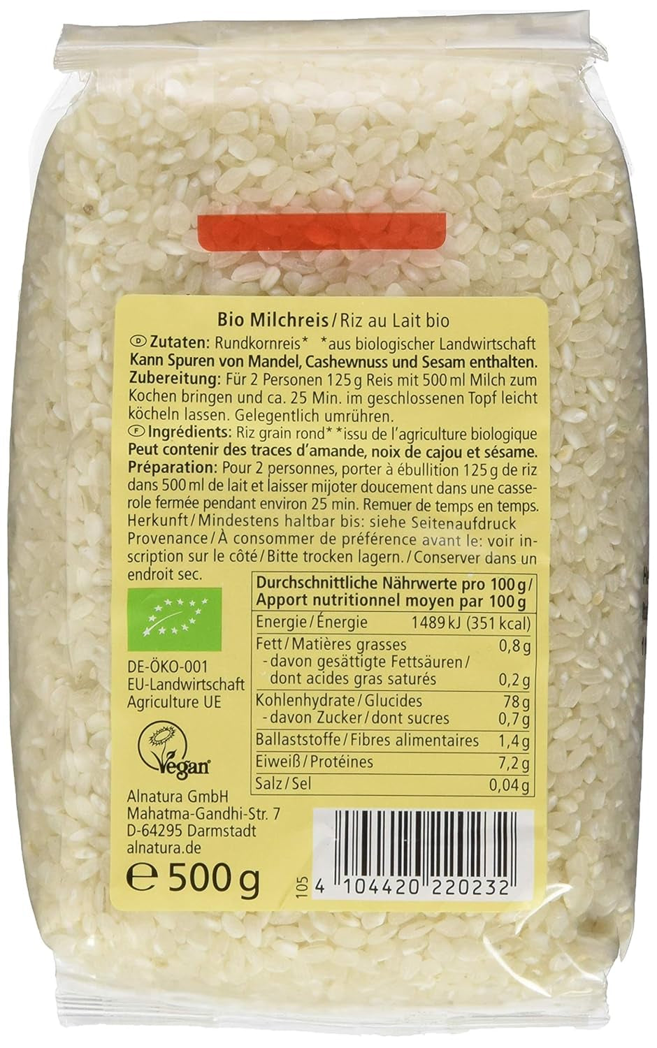 Økologisk risengrød, 500 g