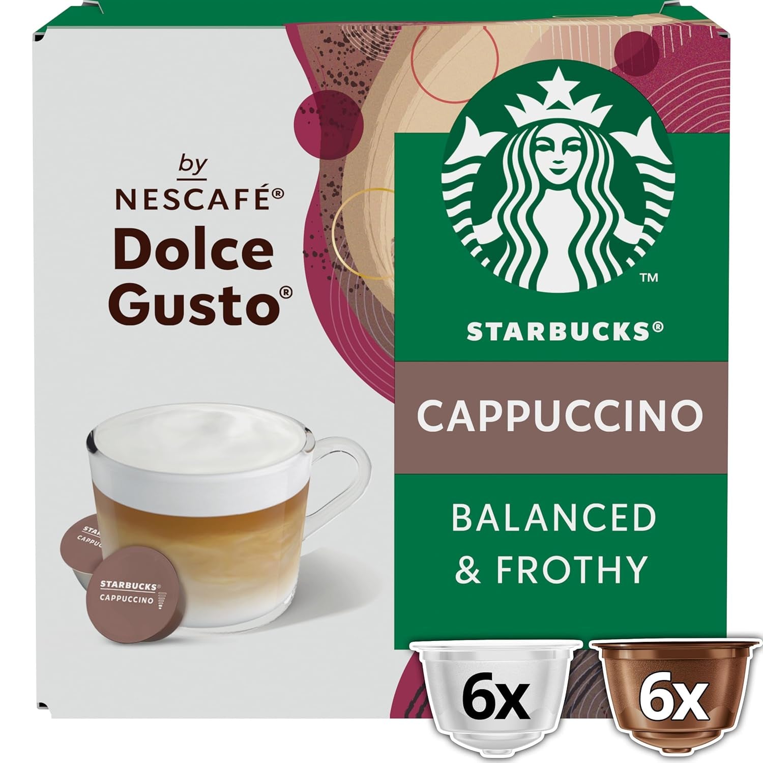 STARBUCKS Cappuccino fra Nescafé Dolce Gusto Kaffeekapseln 6 x 12 (72 Kapseln)