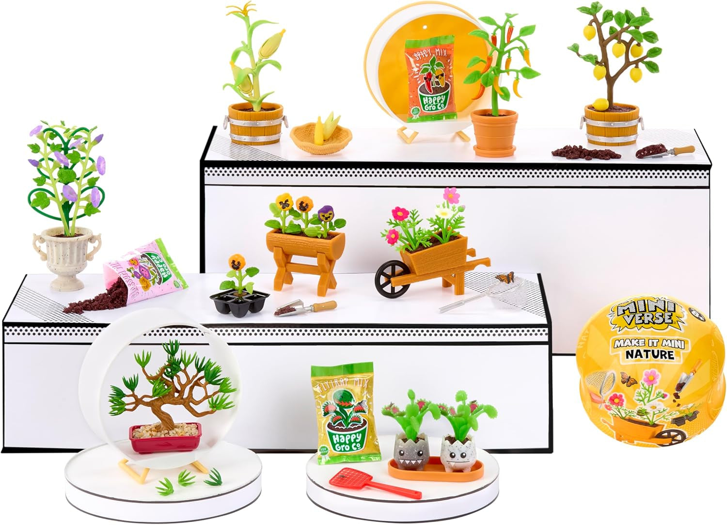 MGA Miniverse Make It Mini Nature 3-serien - minisamleobjekter, håndværkslegesæt, replikaplanter, legetøj, blomster, til samlere og børn fra 8 år og opefter