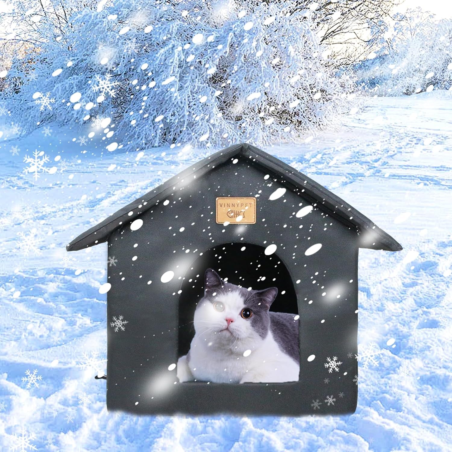 Katzenhaus Für Draußen Winterfest Wasserdicht Wetterfester Katzenhöhle Haustierhaus mit Katzenmatte Varm Hundehöhle Waschbar Hundehaus Tierheim Für Streuner Haustiere 40x35x40