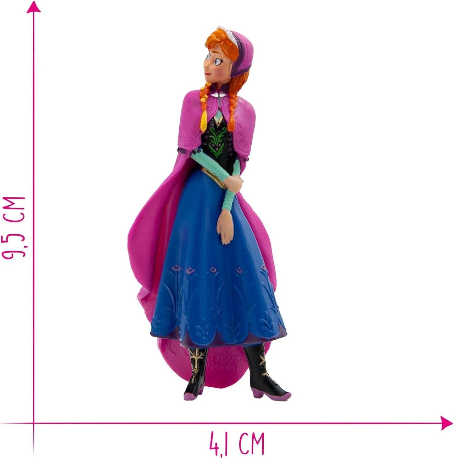 Bullyland 12960 - Prinsesse Anna figur fra filmen Frozen af ​​Walt Disney, ca. 9,5 cm, meget detaljeret, ideel som en lille gave til børn fra 3 år og opefter