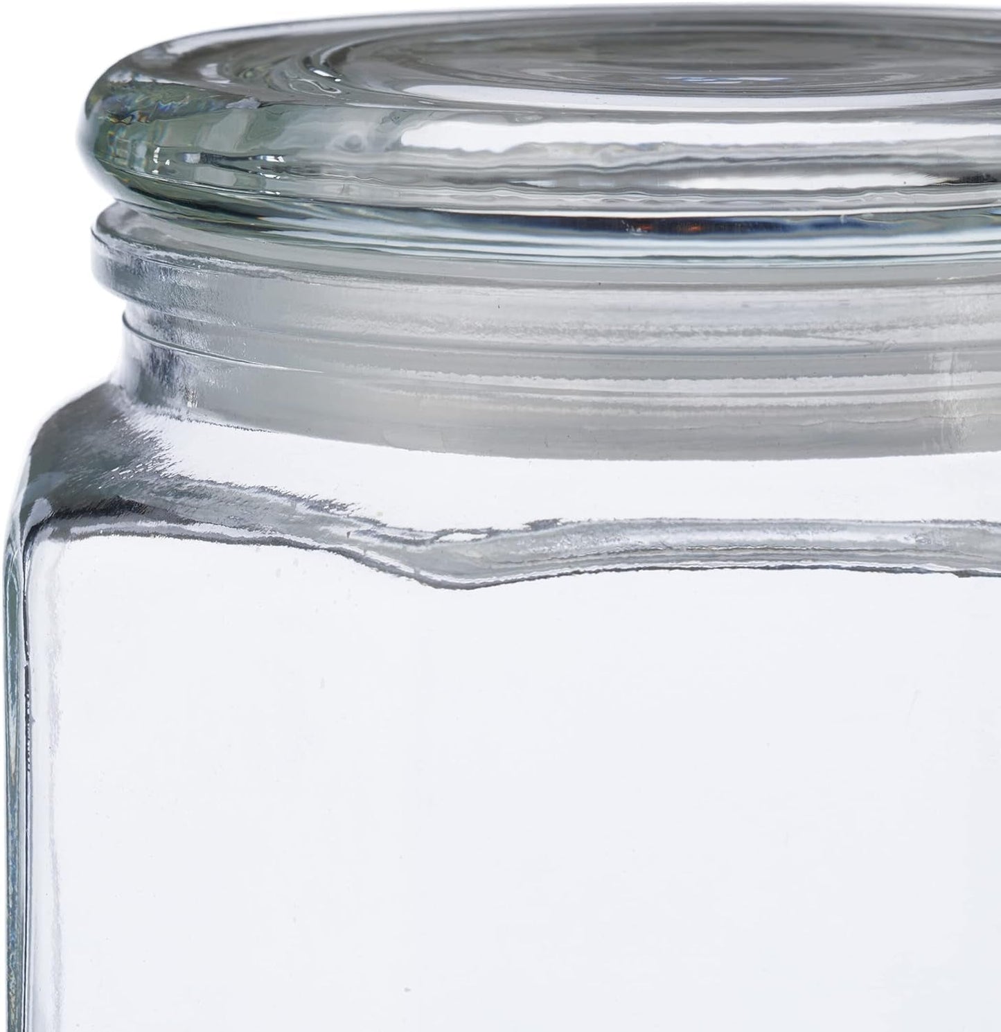 Relaxdays opbevaringskrukker med låg Sæt med 6 glas 1,3L ottekantede opbevaringskrukker Lufttætte glasbeholdere Klare madopbevaringskasser Naty Shop