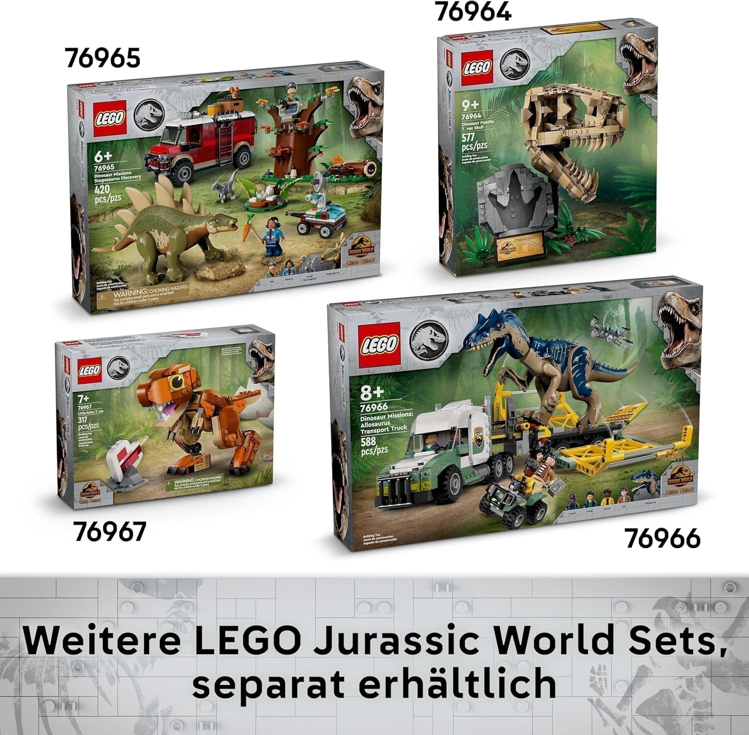LEGO Jurassic World Dinosaur Fossils: Triceratops Skull Model, dinosaurlegetøj til drenge og piger fra 9 år, gave til børn og fans Jurassic World 76969 Byggesæt Besuche den LEGO-Store