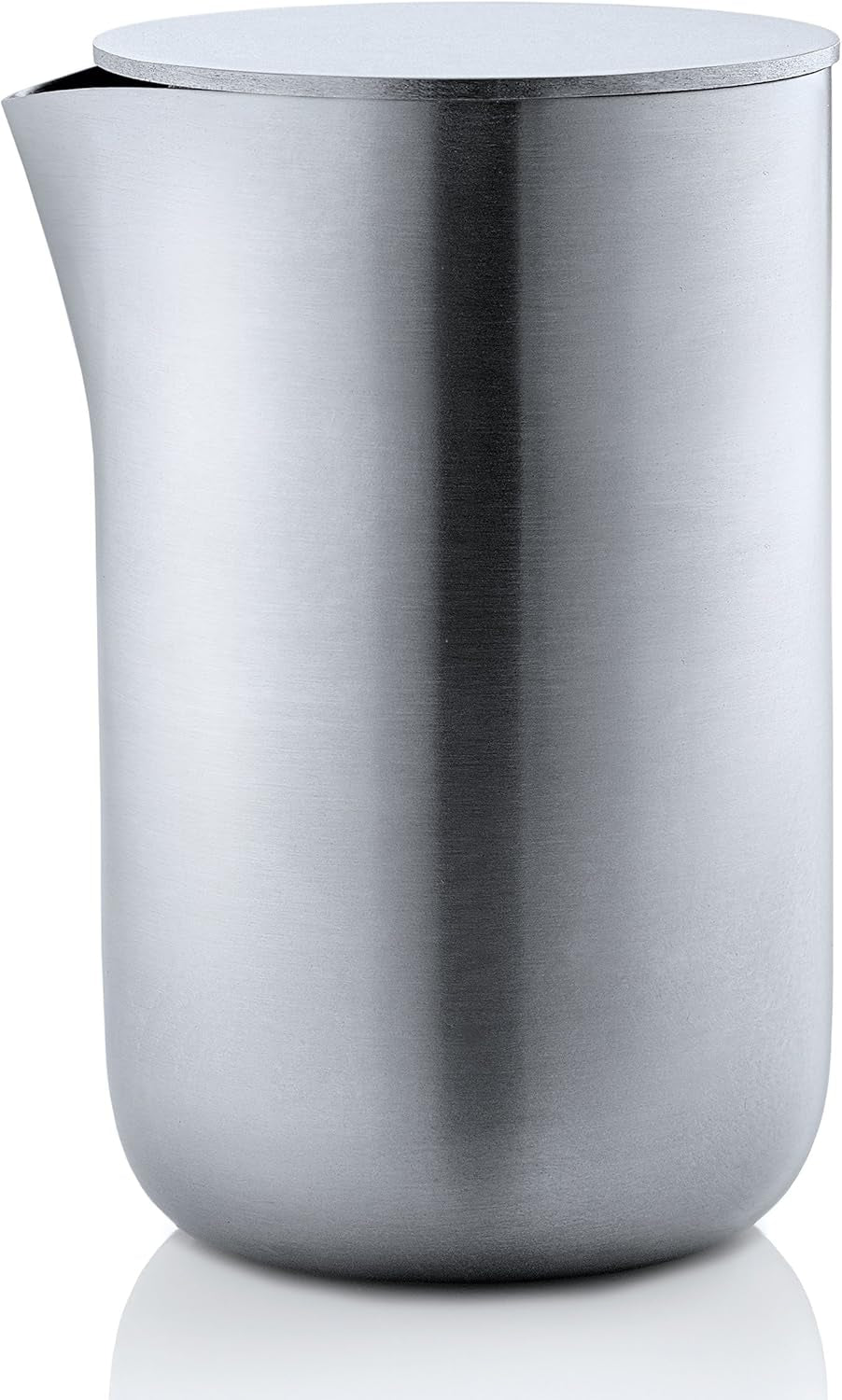 blomus -BASIC- Mat rustfri stålpiske med låg, kapacitet 120 ml, elegant mælkekrus, tåler opvaskemaskine (H/B/H: 8,3 x 6,1 x 5,7 cm, rustfrit stål, 63618)