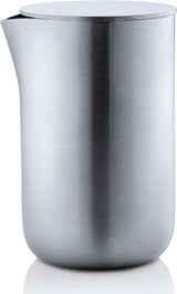 blomus -BASIC- Mat rustfri stålpiske med låg, kapacitet 120 ml, elegant mælkekrus, tåler opvaskemaskine (H/B/H: 8,3 x 6,1 x 5,7 cm, rustfrit stål, 63618)