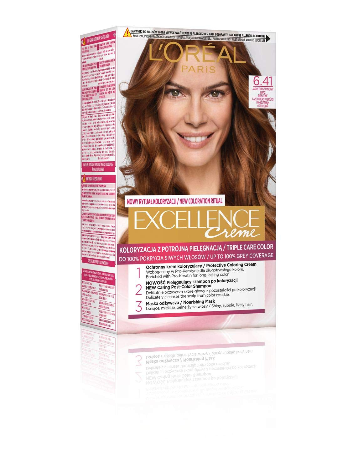 L'Oréal Paris Excellence 6.41 Hårfarve - Lys Rav Bronze Naty Shop Hårfarve 6.41 Lys Rav Bronze