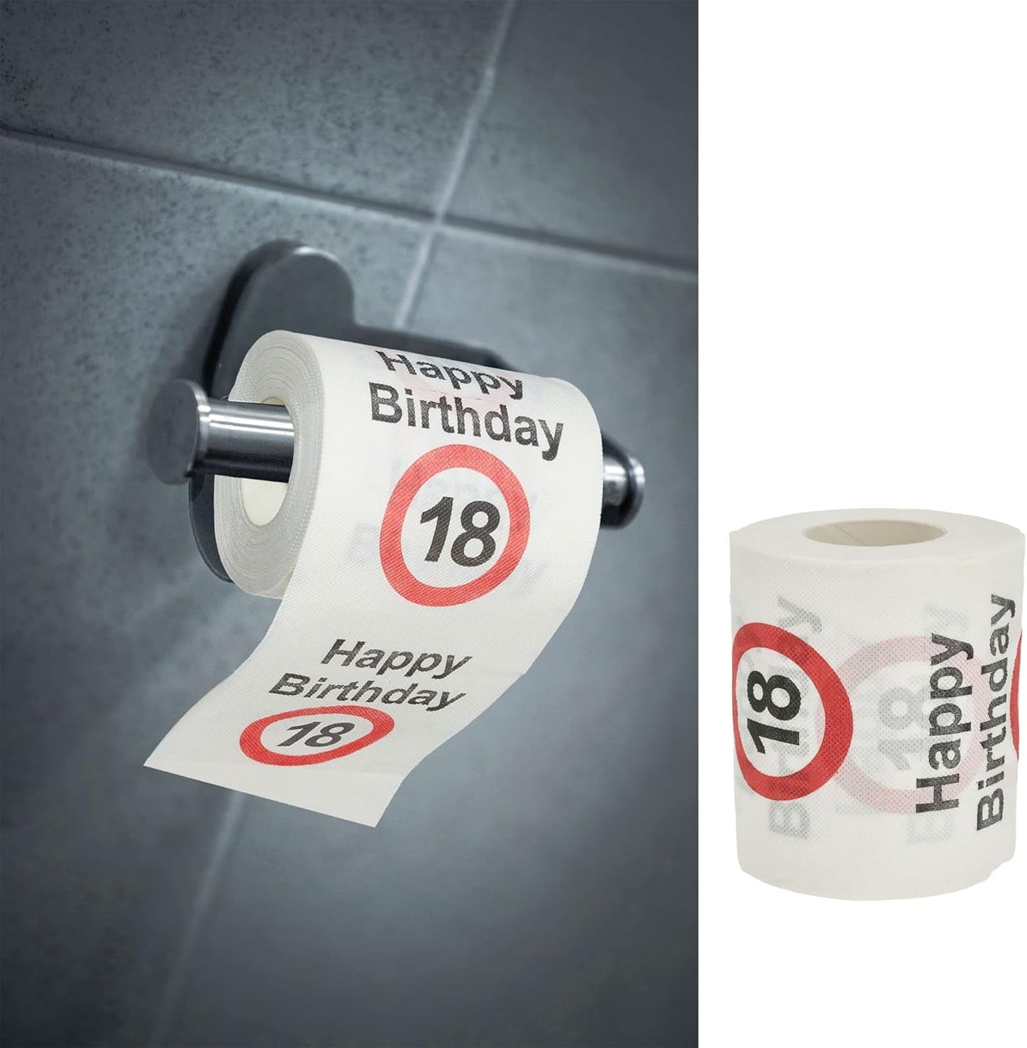 Sæt med 4 toiletpapir "Tillykke med 40 års fødselsdagen" │40 års fødselsdag 24 meter 2-stoffer 180Gr/Qm │ Toiletpapir motiv toiletpapir (4 X toiletpapir 40)