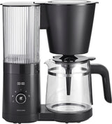 ZWILLING ENFINIGY Filter-espressomaskine med 1,5 l glaskaraffel, espressomaskine med rustfri stålkedel, blomstrende funktion og smart afkalkning, plastik, sølv