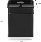 Salter BW12614EU7 Kuro Opbevaringsboks Sæt - 4 køkkenbeholdere Brød/te/kaffe/sukker Firkantede organiseringsæsker Let at rengøre Hold mad frisk Sort madopbevaringsbokse Naty Shop