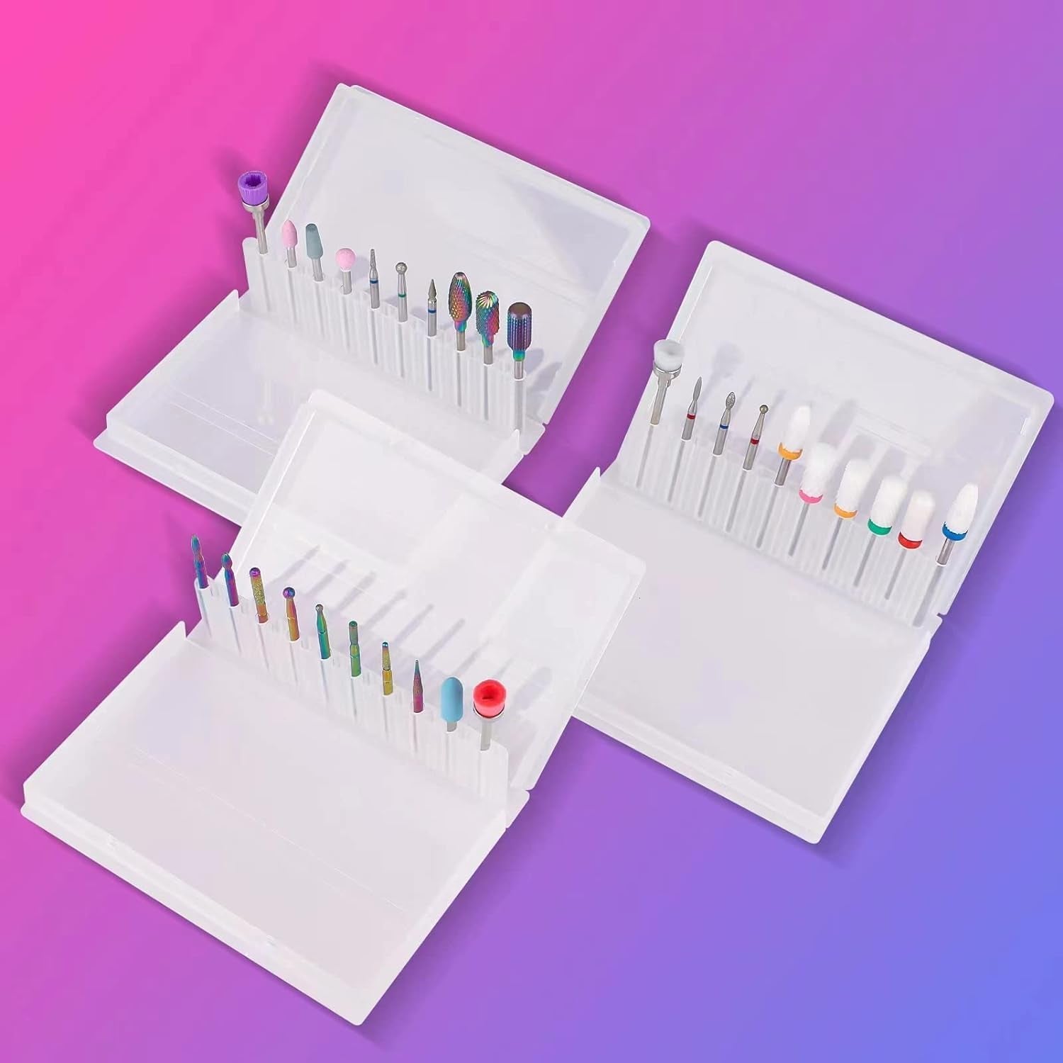 Depvko 30 Stück Nagelfräser Aufsätze Bits, 3/32'' Keramik Bohrer Für Nägel Acryl Diamant-Nagelhaut-Efile-Hartmetall-Retferner Für Zuhause Salon Gel, Maniküre Pediküre-Werkzeuge (Inklusive 3 Etueln)