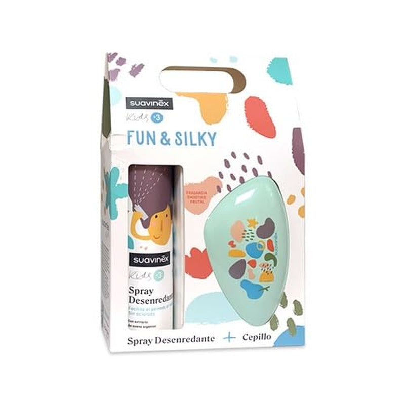 Suavinex Hair Detangling Kit til piger og drenge + Detangling Brush No Pull No Skyl Frugtduft Allergenfri 96 % naturlige ingredienser 3 til 10 år 250ml Naty Shop håraffiltreringsprodukter Standardtitel