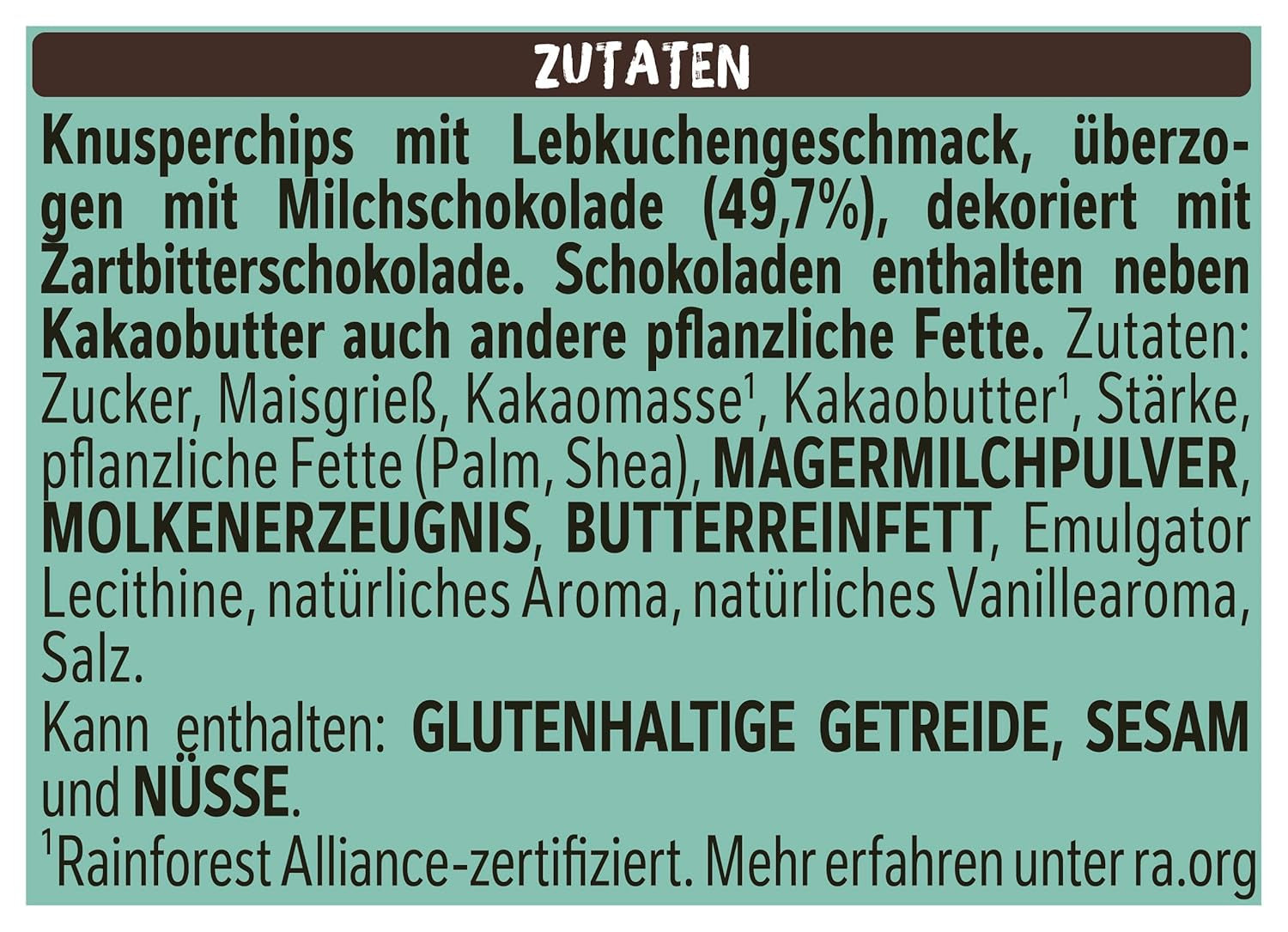 Nestlé Gingerbread, en lækker og sprød snack med honningkagesmag, dækket af mælkechokolade og raffineret med dekorative striber af mørk chokolade, 1 pakke (1 x 115g)