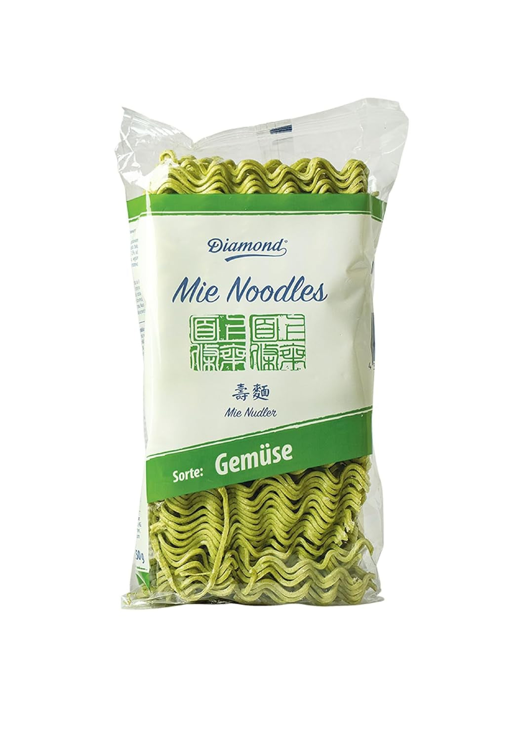 DIAMOND Mie grøntsagsnudler, hvede nudler med grøntsagspulver, ægfri, hurtig og nem, vegetarisk - 1 x 250 g
