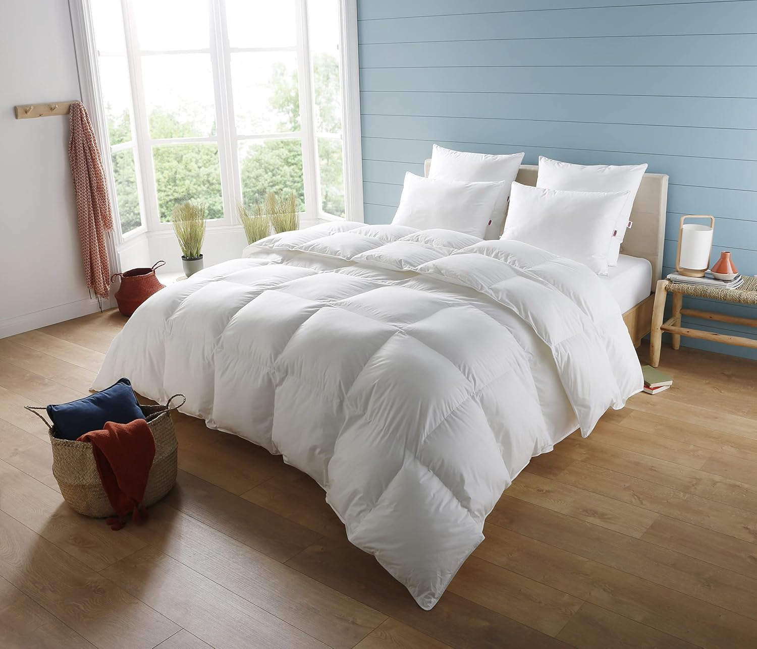 Tæppe, Percale, Premium bomuld, Tempereret, 140 X 200 Cm, Til enkeltseng, Skyformet tæppe, Bidefast og oppustelig, Maskinvaskbar ved 40 °C Dyner og dyner Naty Shop 140/200