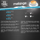 Der-Franz Melange kaffe, styrke 3/5, 100 % Arabica, hele kaffebønner, 4 x 1000 g