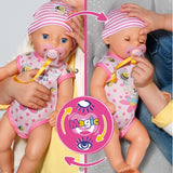 BABY Born Lena (pige) 36 cm, dukke med 7 funktioner til børn fra 1 år, fungerer uden batteri, stor dukke 36 cm, 834596 Zapf Creation, pink Naty Shop dukker