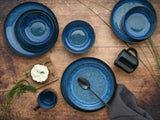 CreaTable, 20149, Nordic Fjord Blue Series, 16-delt porcelænssæt til 4, Porcelænskombinationsservice, Tåler opvaskemaskine og mikroovn, Kvalitetsfremstilling