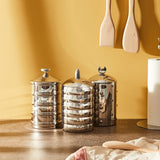 Alessi Kalistò 2 CB02 - Køkkenkrukke i rustfrit stål 18/10 med aluminiumsknop, 114 cl, sølv Madopbevaringsbokse Naty Shop